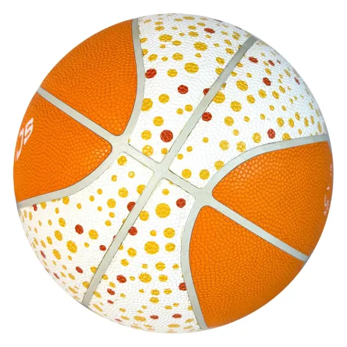 Eye-Catching Orange White Custom Basketball Unique Pattern Durable Training Ball Eye-Catching Orange White Custom Basketball Unique Pattern Durable Training Ball